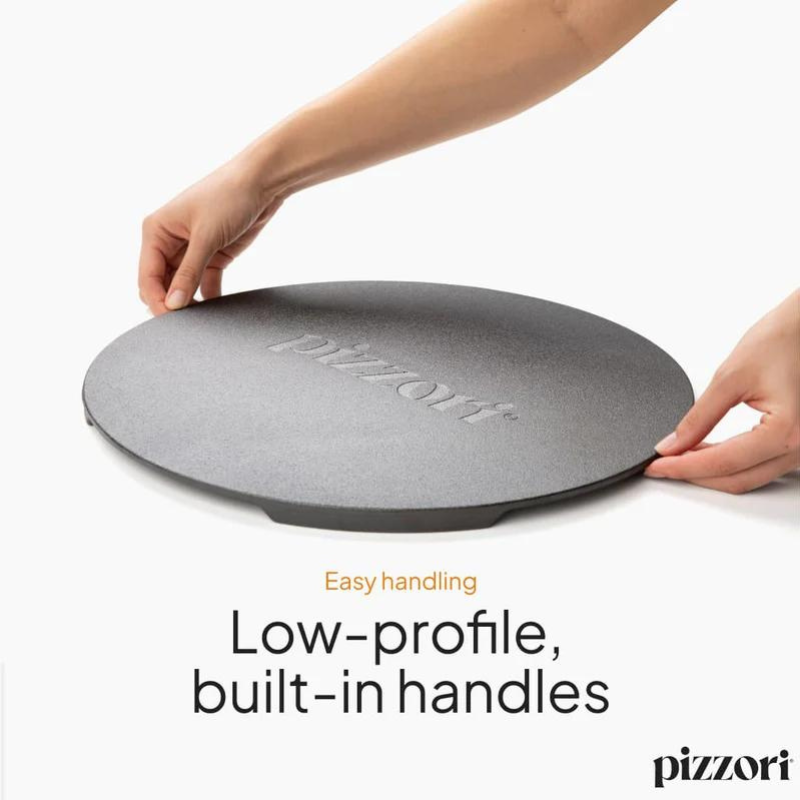 Pizzori Cast Iron 15" Round Pizza Plate + FREE Pizzori Pizza Cutter