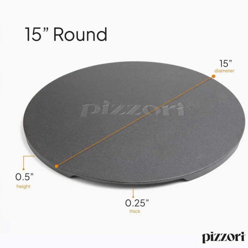 Pizzori Cast Iron 15" Round Pizza Plate + FREE Pizzori Pizza Cutter
