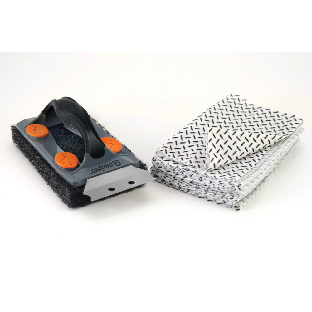 Q-Swiper® BBQ Grill Cleaner & Scraper + 25-Pack of Moist Q-Swiper® Cleaning Wipes by Proud Grill