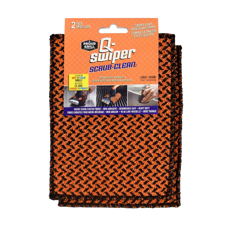 Q-Swiper Scrub-Clean Reusable Grill Cleaning Cloths (2 Pack) by Proud Grill