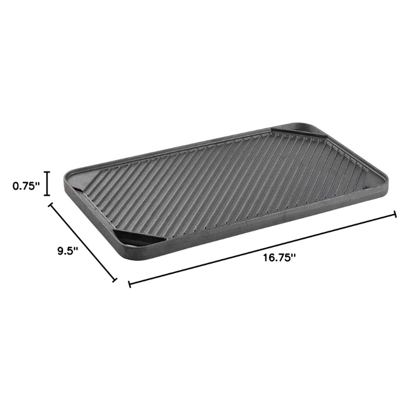 "Fiddle With The Griddle" Bundle: Reversible Cast Iron Griddle, Spatula, Burger Press, Spray Bottle & More
