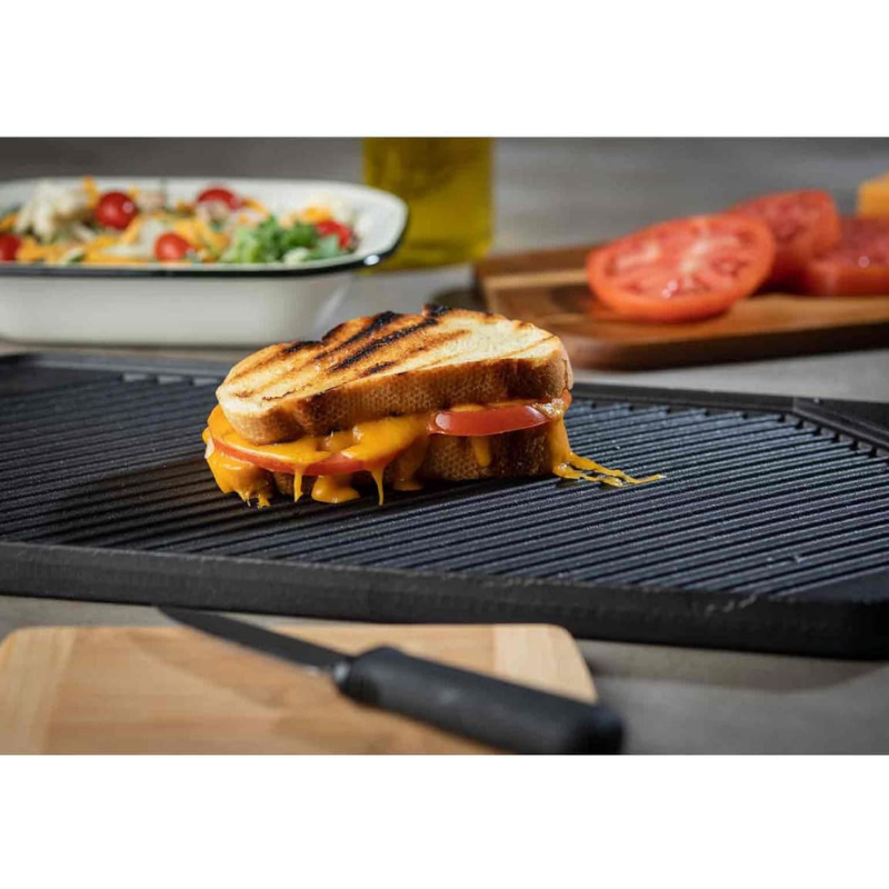 "Fiddle With The Griddle" Bundle: Reversible Cast Iron Griddle, Spatula, Burger Press, Spray Bottle & More
