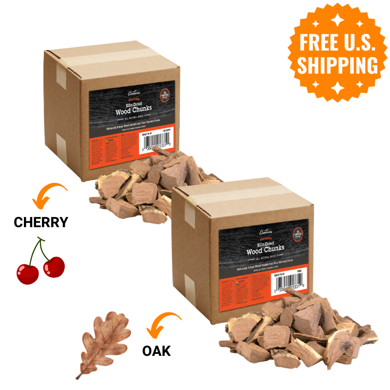 Ribs & Birds 2-Pack: Oak + Cherry Wood Chunks (20lbs total)