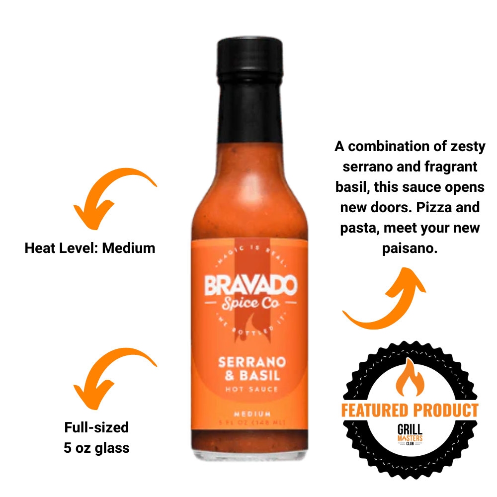 Bravado Hot Sauce 4-Pack: Serrano Basil, Herb Jalapeno, Ghost Pepper Blueberry & Pineapple Habanero