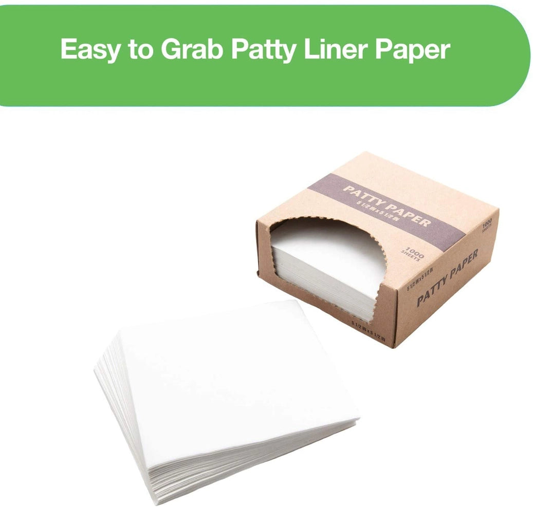 Smash Burger Patty Liner Paper 5.5" x 5.5" - Square Patty Paper (1000 Sheets)