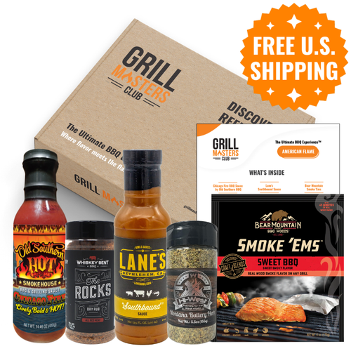 American Flame BBQ Box - Regional Barbecue Sauce & Rub Bundle with Recipes