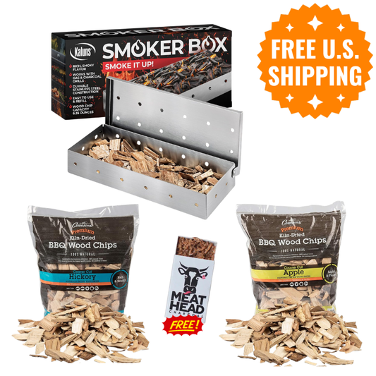 Where There's Smoke Bundle: Stainless Steel Smoke Box + Wood Chips + Firestarter