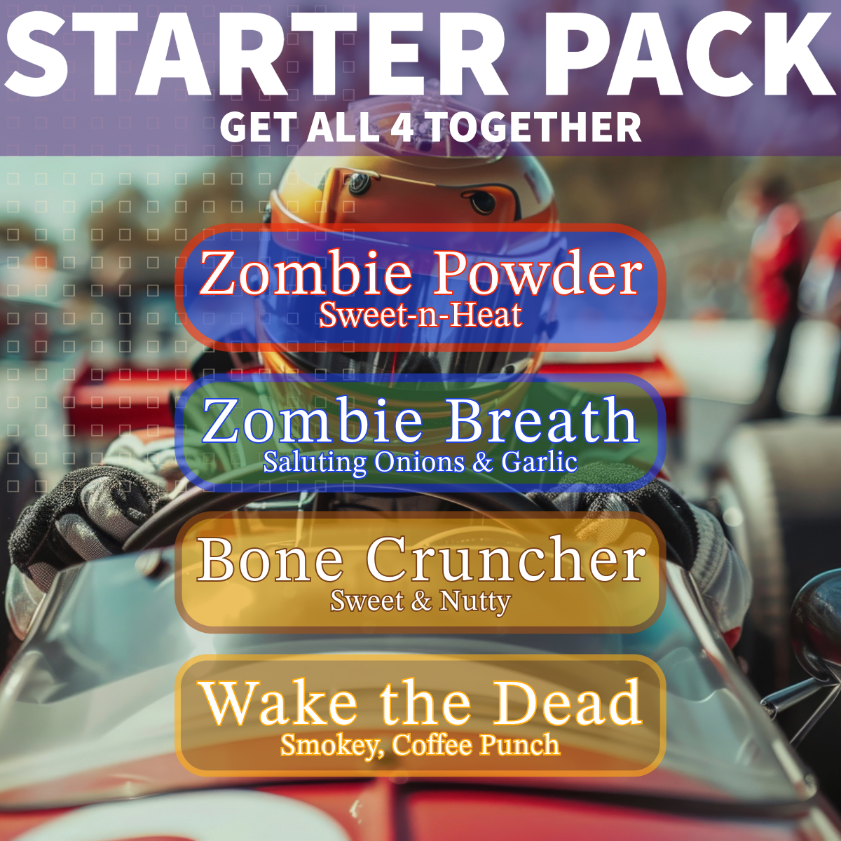 Zombie Spice Rub 4-Pack Gift Set: All-Purpose Spice Blends for Cooking