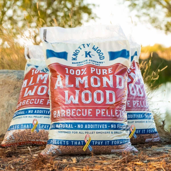 2 Pack: 100% Pure Almond Wood & Almond Cabernet Barbecue Pellets by Knotty Wood (2 x 20lb)