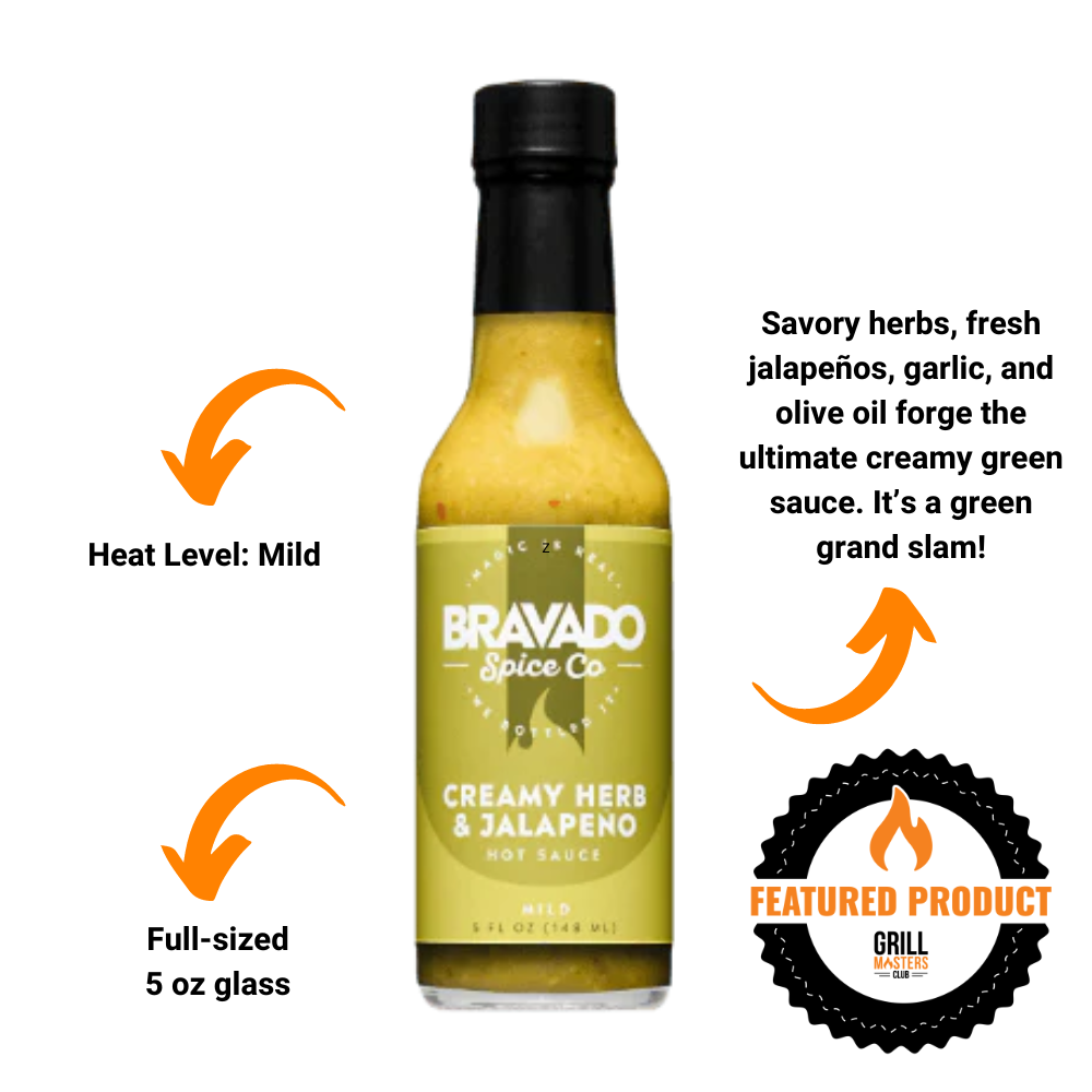 Bravado Hot Sauce 4-Pack: Serrano Basil, Herb Jalapeno, Ghost Pepper Blueberry & Pineapple Habanero