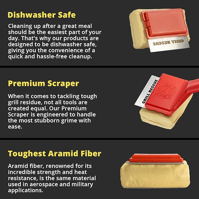 Multi-tasker BBQ Essentials Bundle: Resting Blanket + Grilling Gloves + Grill Rescue Grill Brush