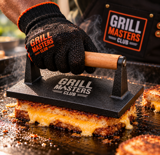 Heavy Cast Iron Bacon & Griddle Press by Grill Masters Club (2.2lb)