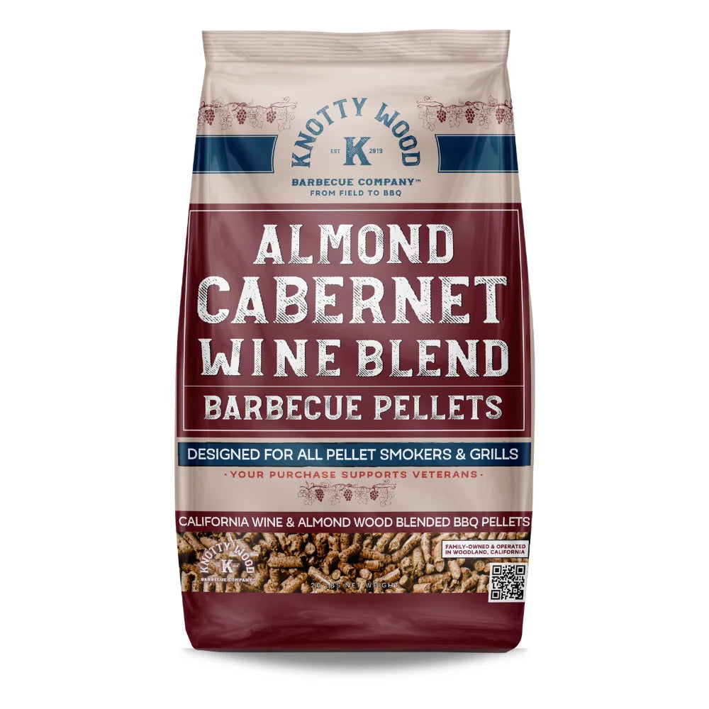2 Pack: 100% Pure Almond Wood & Almond Cabernet Barbecue Pellets by Knotty Wood (2 x 20lb)