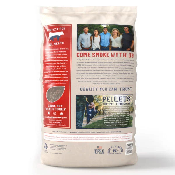 2 Pack: 100% Pure Almond Wood & Almond Cabernet Barbecue Pellets by Knotty Wood (2 x 20lb)