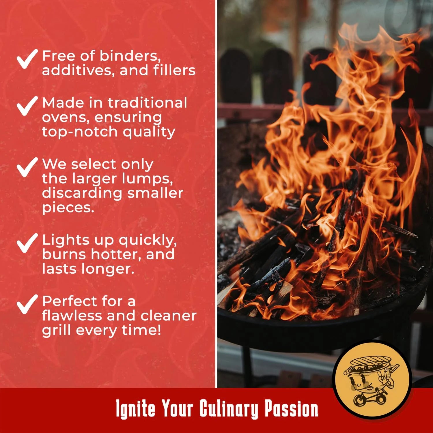 MagneCHEF Grilling Gloves + Lump Charcoal by FireForge Cooking (17.8 lb)