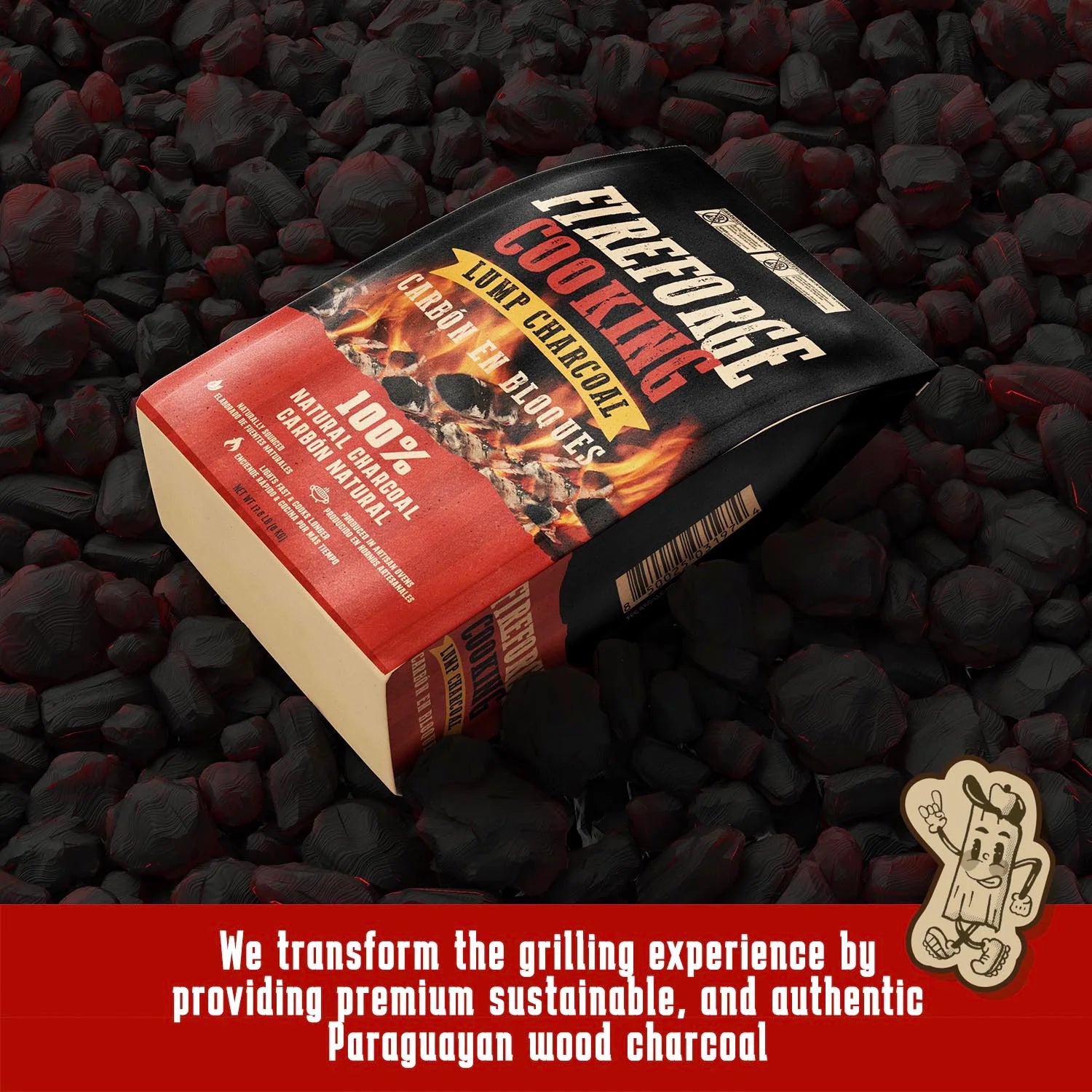 MagneCHEF Grilling Gloves + Lump Charcoal by FireForge Cooking (17.8 lb)