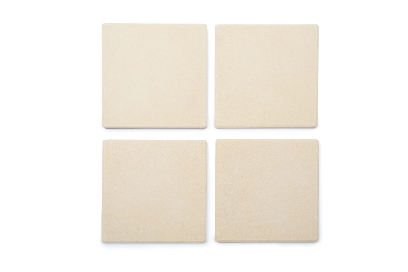 Outset Cordierite Pizza Stone Tiles - Set of 4 Personal 7.5" Grill & Oven Pizza Stones
