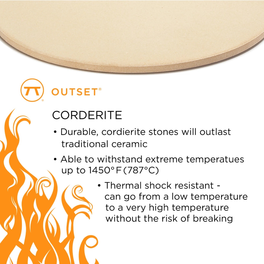 Outset Cordierite Pizza Stone Tiles - Set of 4 Personal 7.5" Grill & Oven Pizza Stones