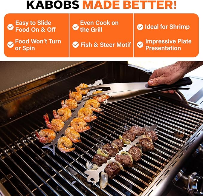 Slide & Serve BBQ Skewers by Proud Grill (Set of 2)
