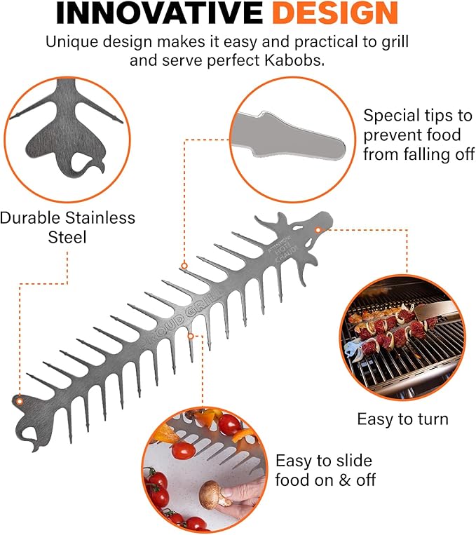 Slide & Serve BBQ Skewers by Proud Grill (Set of 2)