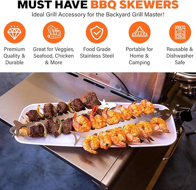 Slide & Serve BBQ Skewers by Proud Grill (Set of 2)