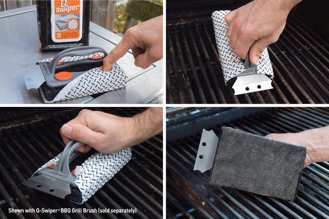 Q-Swiper® BBQ Grill Cleaning Wipes - 40ct Pack by Proud Grill (6 x 8")