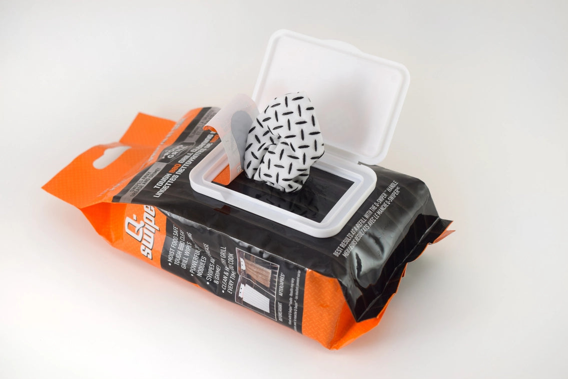 Q-Swiper® BBQ Grill Cleaning Wipes - 40ct Pack by Proud Grill (6 x 8")