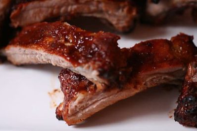 Closeup of Sliced Spare Ribs made with the Grill Masters Club box