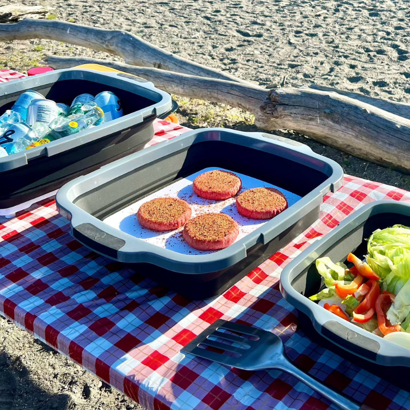 XL BBQ Prep Tub w/ Locking Lid (V2) by Drip EZ - Pitmaster Black