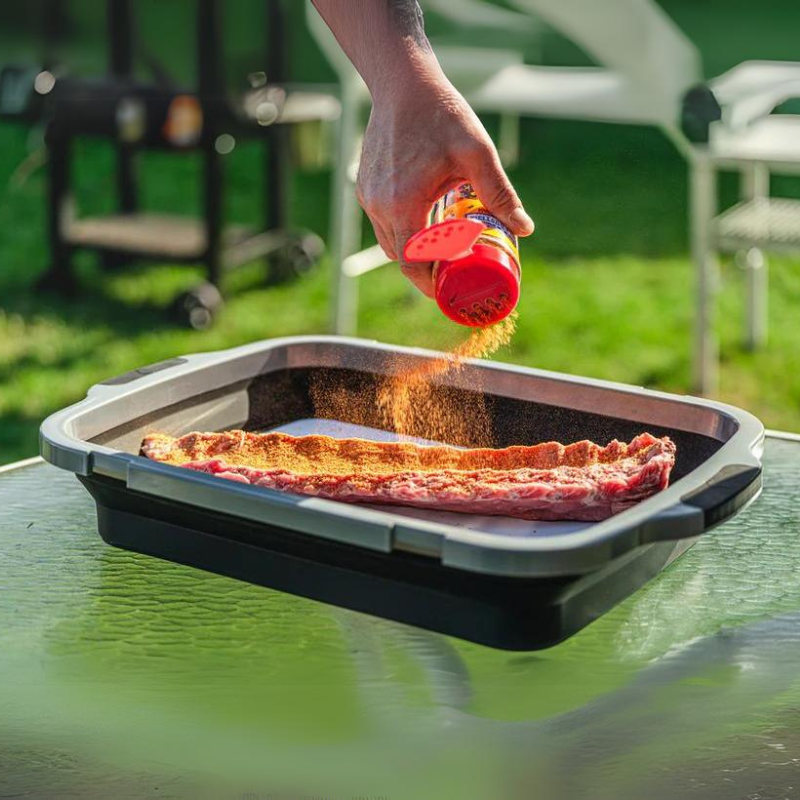 Smoker Essentials Bundle: Drip EZ Prep Tub + Resting Blanket + Grilling Gloves + Tongs + Free Rub