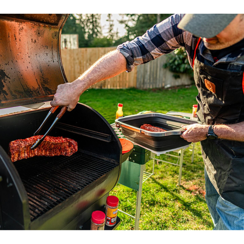 Smoker Essentials Bundle: Drip EZ Prep Tub + Resting Blanket + Grilling Gloves + Tongs + Free Rub